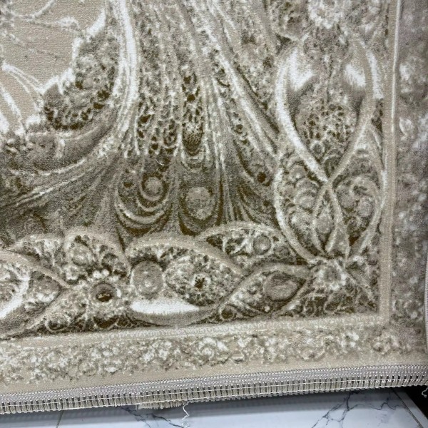 New Bohemian Turkish Kashan 3D Carpet 8556A vizon Size 200*300