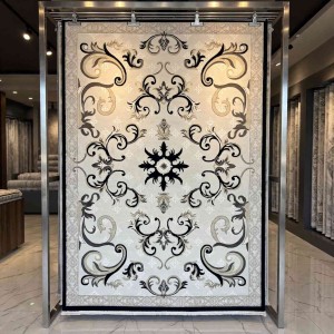 monaco Turkish Rug P1808 IVORY BLACK Size 400*500