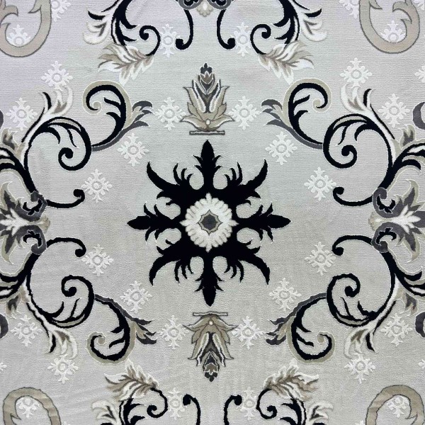 monaco Turkish Rug P1808 IVORY BLACK Size 400*500