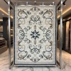 monaco Turkish Rug P1808 IVORYDark sky blue Size 100*200