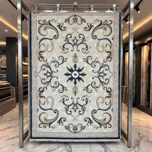 monaco Turkish Rug P1808 IVORYDark sky blue Size 100*200