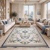 monaco Turkish Rug P1808 IVORYDark sky blue Size 100*200