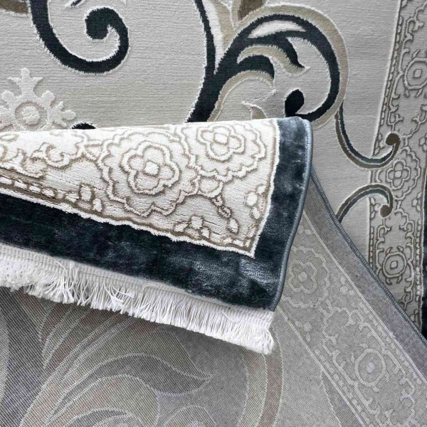 monaco Turkish Rug P1808 IVORYDark sky blue Size 100*200