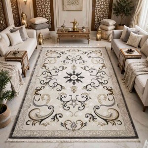 سجاد تركي موناكو P1808 ايفوري رصاصي غامق مقاس 400*500