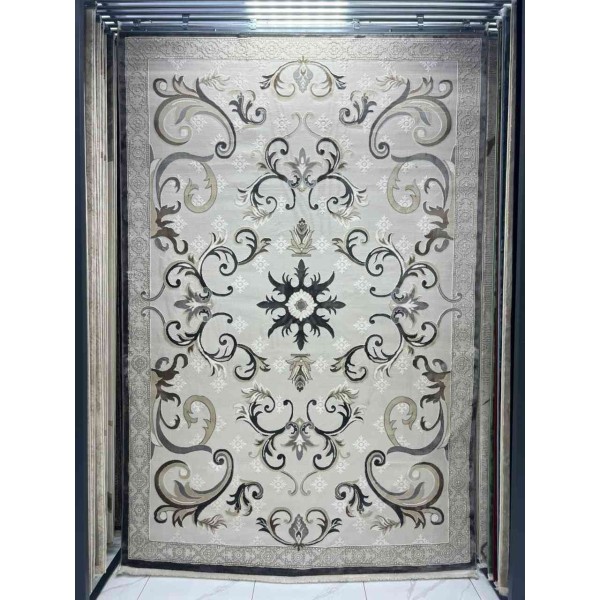 سجاد تركي موناكو P1808 ايفوري رصاصي غامق مقاس 300*400