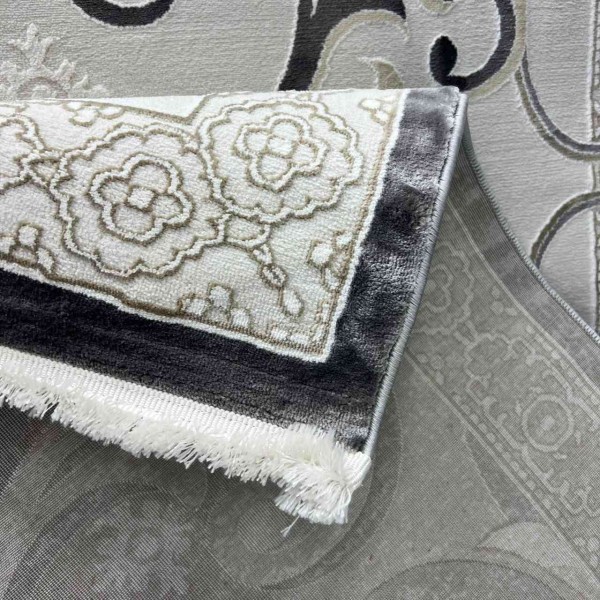 سجاد تركي موناكو P1808 ايفوري رصاصي غامق مقاس 300*400