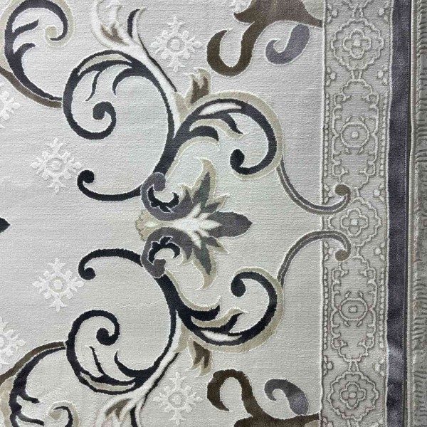 سجاد تركي موناكو P1808 ايفوري رصاصي غامق مقاس 300*400