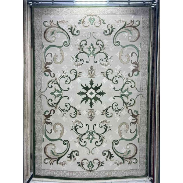 monaco Turkish Rug P1808 IVORY Dark green Size 300*500
