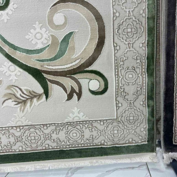 monaco Turkish Rug P1808 IVORY Dark green Size 300*500