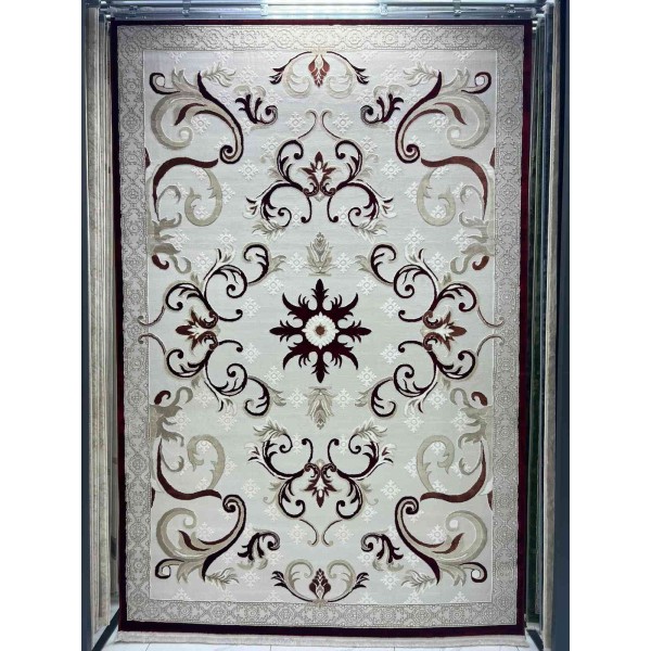 سجاد تركي موناكو P1808 ايفوري احمر غامق مقاس 300*400