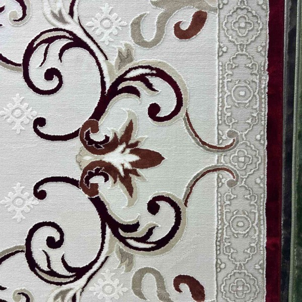 سجاد تركي موناكو P1808 ايفوري احمر غامق مقاس 300*400
