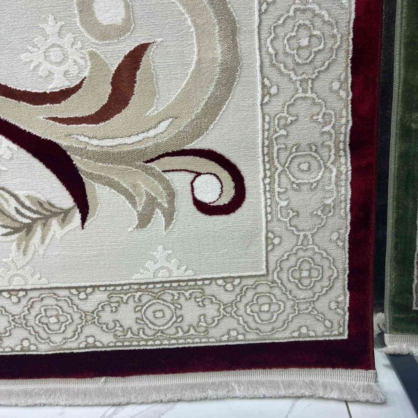 سجاد تركي موناكو P1808 ايفوري احمر غامق مقاس 300*400