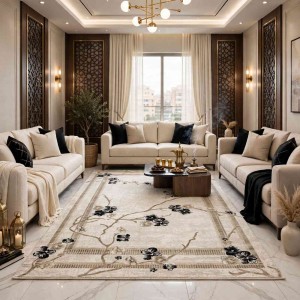 monaco Turkish Rug P1312 IVORY BLACK Size 250*350