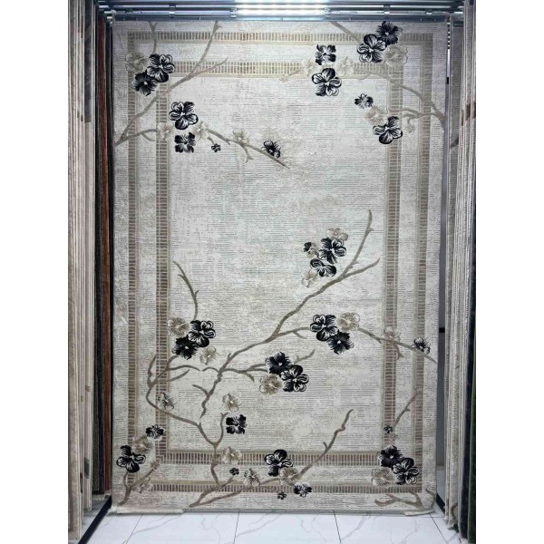 monaco Turkish Rug P1312 IVORY BLACK Size 250*350