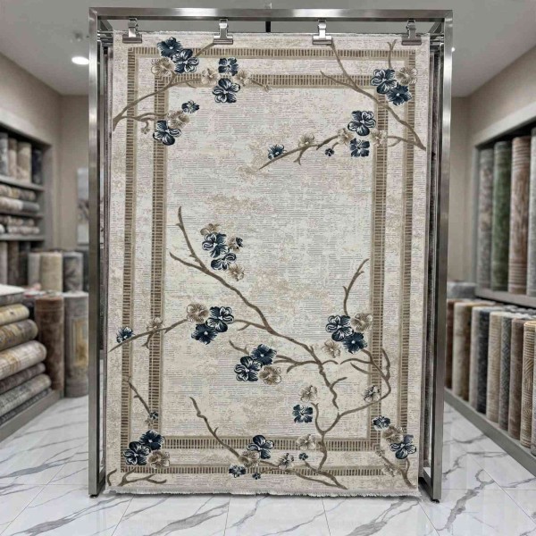 سجاد تركي موناكو P1312 ايفوري سماوي غامق مقاس 300*400