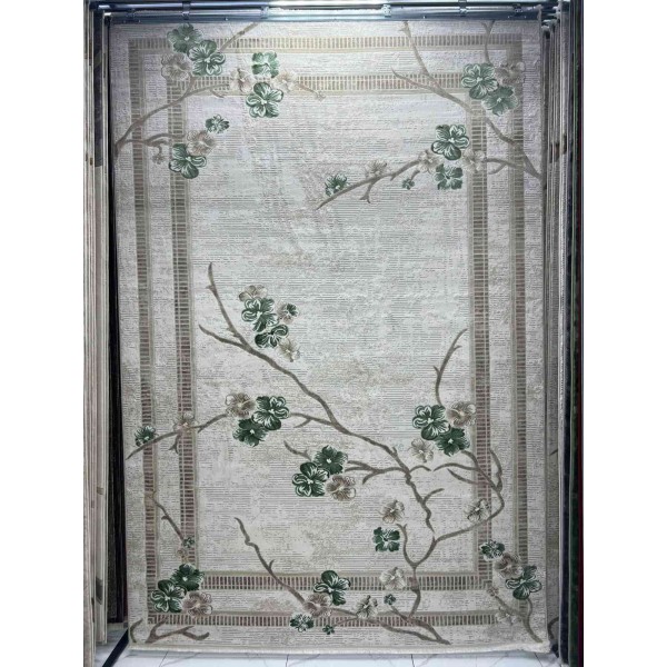 سجاد تركي موناكو P1312 ايفوري اخضر غامق مقاس 200*300