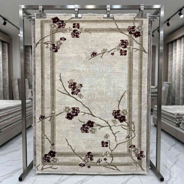سجاد تركي موناكو P1312 ايفوري احمر غامق مقاس 400*600