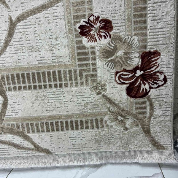 سجاد تركي موناكو P1312 ايفوري احمر غامق مقاس 400*600