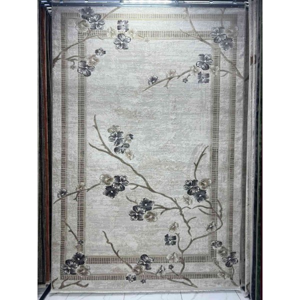 monaco Turkish Rug P1312 IVORY Light gray Size 100*200