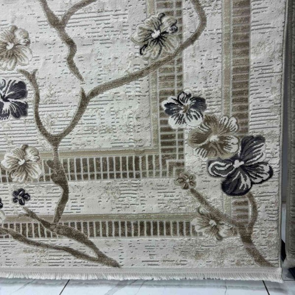 monaco Turkish Rug P1312 IVORY Light gray Size 100*200