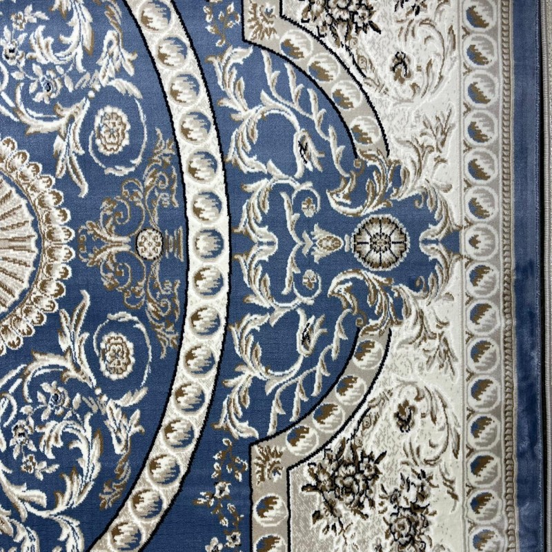 سجاد تركي تبريز كلاسيك سميك 43450F سماوي مقاس 500*700