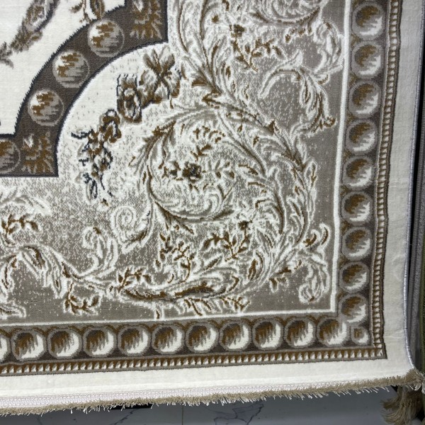 سجاد تركي تبريز كلاسيك سميك 43450F كريم مقاس 100*400