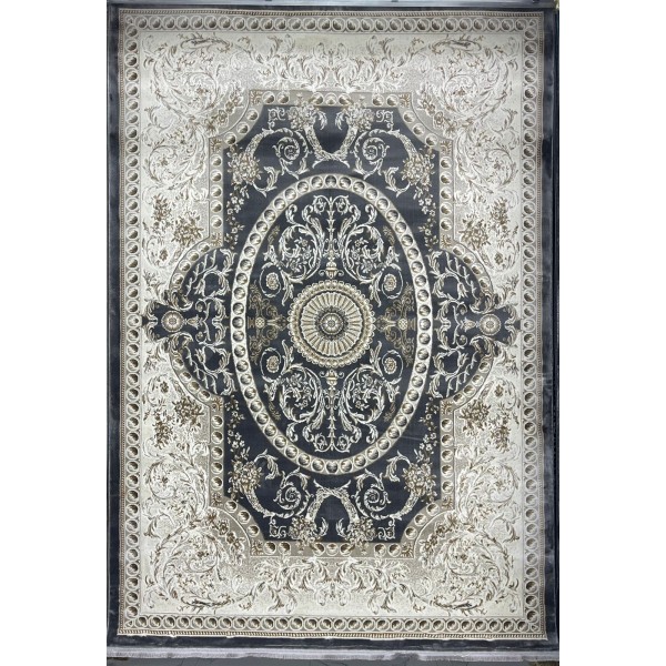 سجاد تركي تبريز كلاسيك سميك 43450F رصاصي مقاس 100*200