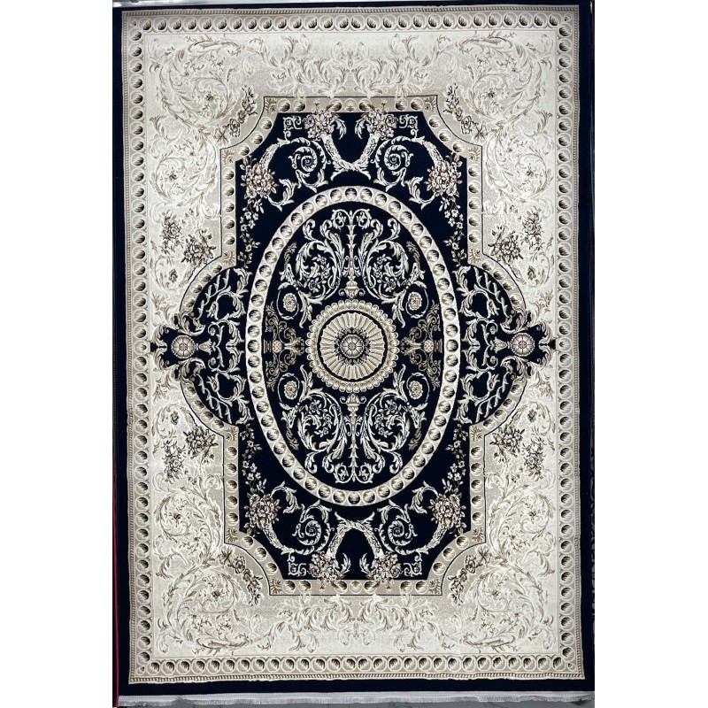 سجاد تركي تبريز كلاسيك سميك 43450F كحلي مقاس 50*80