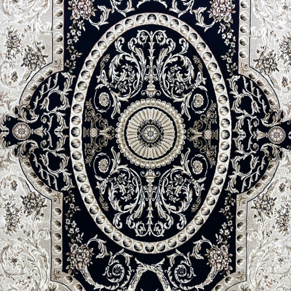 سجاد تركي تبريز كلاسيك سميك 43450F كحلي مقاس 100*300