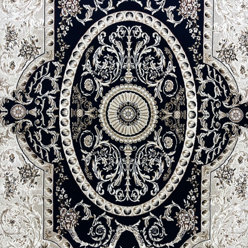 سجاد تركي تبريز كلاسيك سميك 43450F كحلي مقاس 50*80