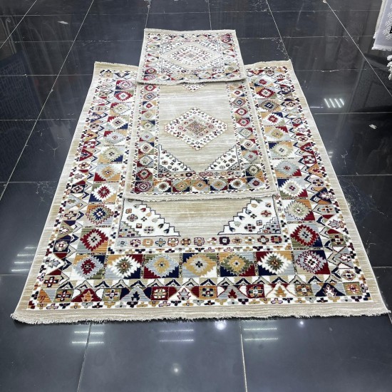 Bohemian Turkish Carpet Set A1588A Beige Size Size 200*300+100*200+50*80