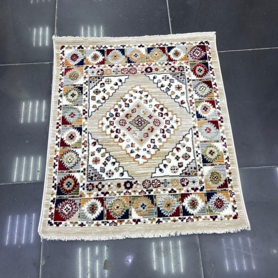 طقم بوهيمي سجاد تركي A1588A بيج بيج مقاس 150*220+80*200+80*100