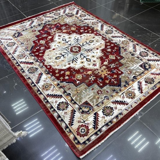 Turkish Bohemian Carpet DG559A Burgundy Size 100*200