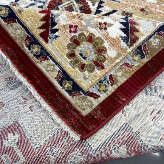 Turkish Bohemian Carpet DG559A Burgundy Size 100*200