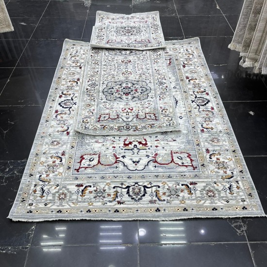 طقم بوهيمي سجاد تركي A1541A كحلي مقاس  200*300+100*200+50*80