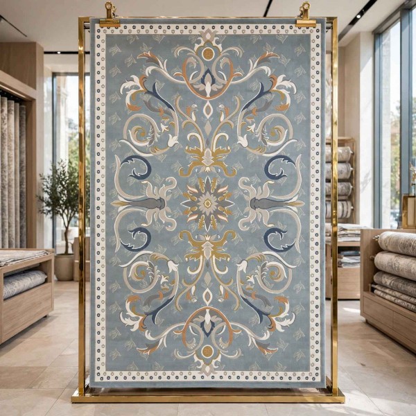 SARAY Turkish Rug Korean OZ723B BLUE - 300x400 cm Large Majlis Carpet