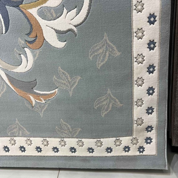 SARAY Turkish Rug Korean OZ723B BLUE - 300x400 cm Large Majlis Carpet
