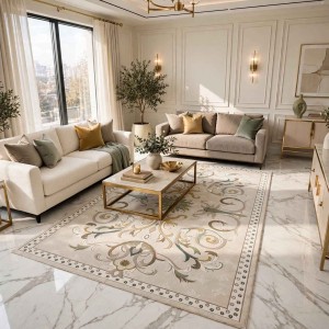 SARAY Turkish Rug Korean OZ723B cream - 80x150 cm Small Rug