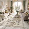 سجاد سراي تركي نقش كوري OZ723B ابيض - مقاس 400*500 سم سجادة شيوخ