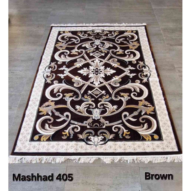 سجاد تركي فرنسي ملكي مشهد 405 بني مقاس 100*400