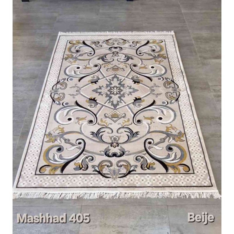 سجاد تركي فرنسي ملكي مشهد 405 بيج مقاس 500*600