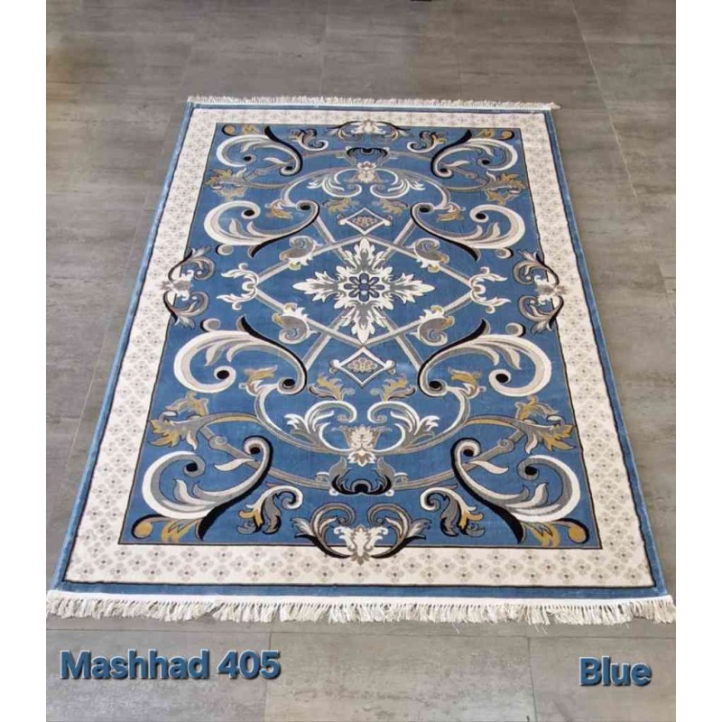 سجاد تركي فرنسي ملكي مشهد 405 سماوي مقاس 100*400