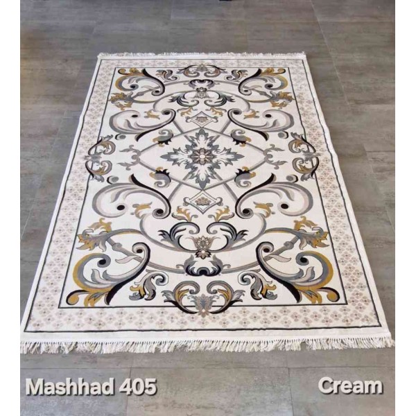 سجاد تركي فرنسي ملكي مشهد 405 كريم مقاس 100*300