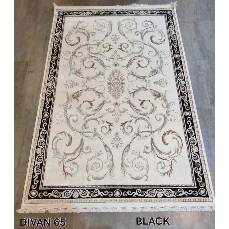سجاد تركي ديفان 39465A اسود مقاس 100*300