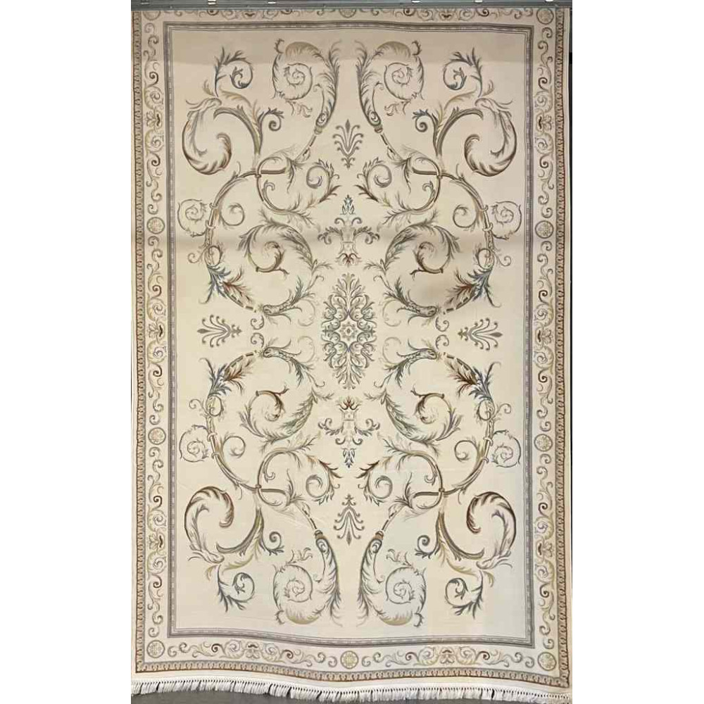 سجاد تركي ديفان 39465A كريم رصاصي مقاس 400*500