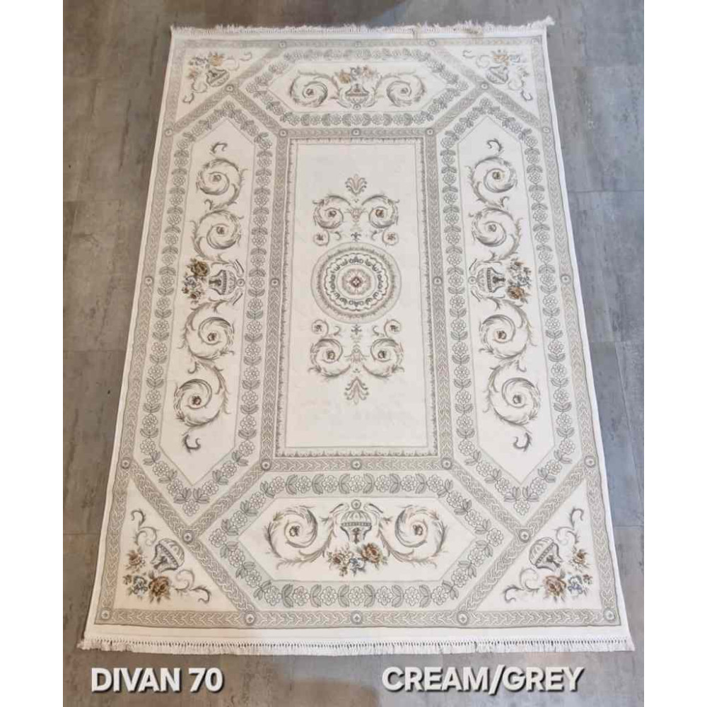 سجاد تركي ديفان 40970A كريم رضاصي مقاس 300*400