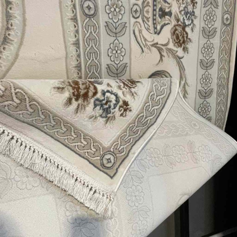 سجاد تركي ديفان 40970A كريم رضاصي مقاس 80*150