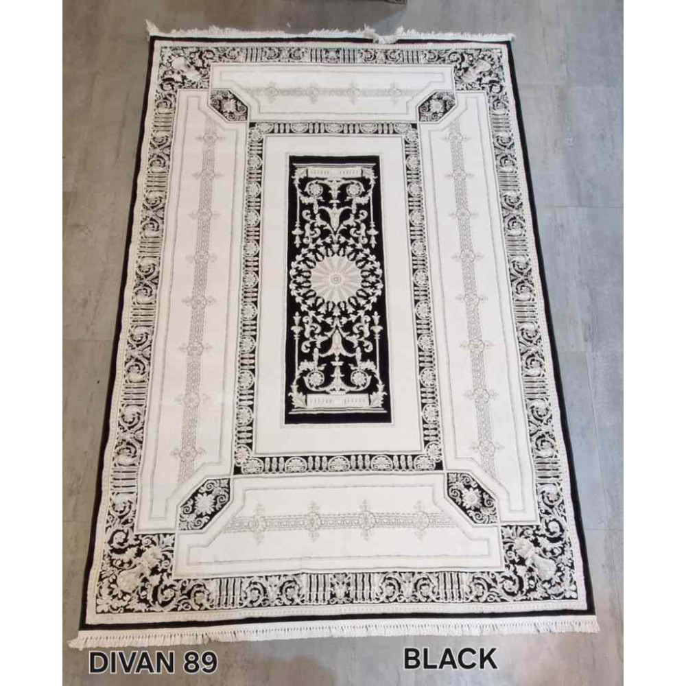 سجاد تركي ديفان 40989A اسود مقاس 300*500