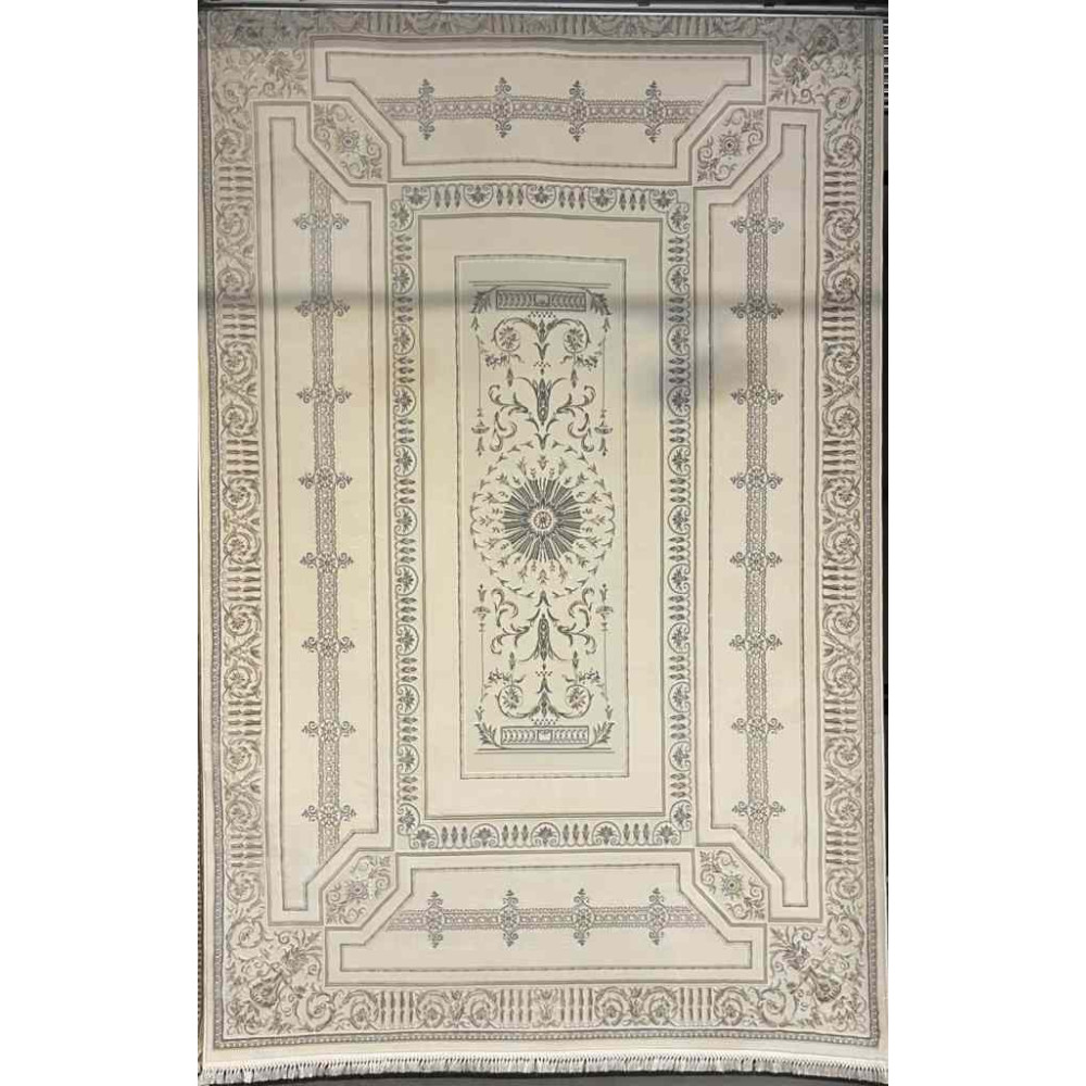 سجاد تركي ديفان 40989A كريم رصاصي مقاس 150*230