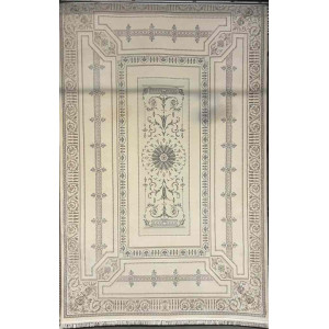 سجاد تركي ديفان 40989A كريم رصاصي مقاس 150*230